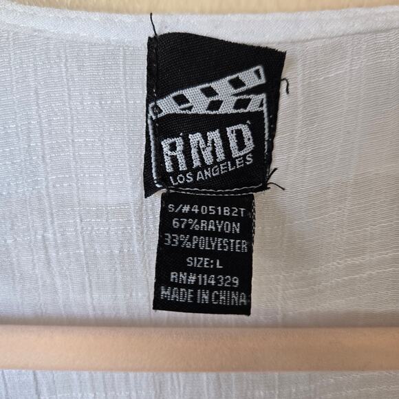 White ruffled lace top RMD Los Angeles Size Large - Picture 3 of 3